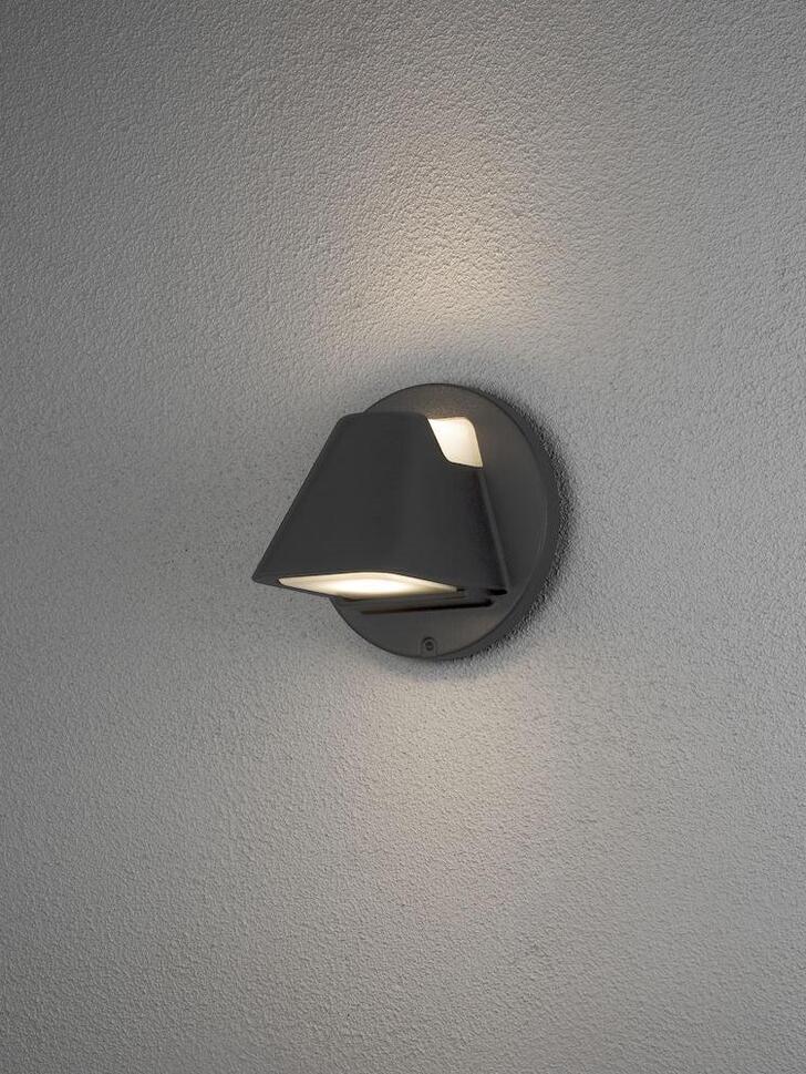 Konstsmide Hild Black Exterior Wall Light