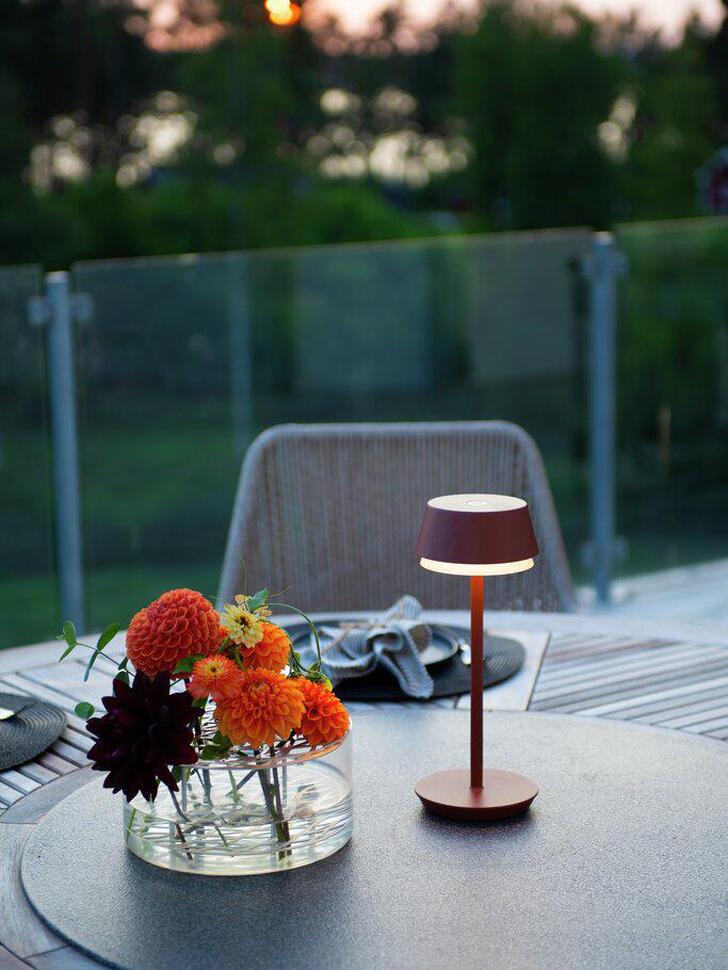 Konstsmide Lyon Usb Outdoor Portable Table Lamp In Terracota Finish - IP54 - 2700K/3000K/4000K+RGB