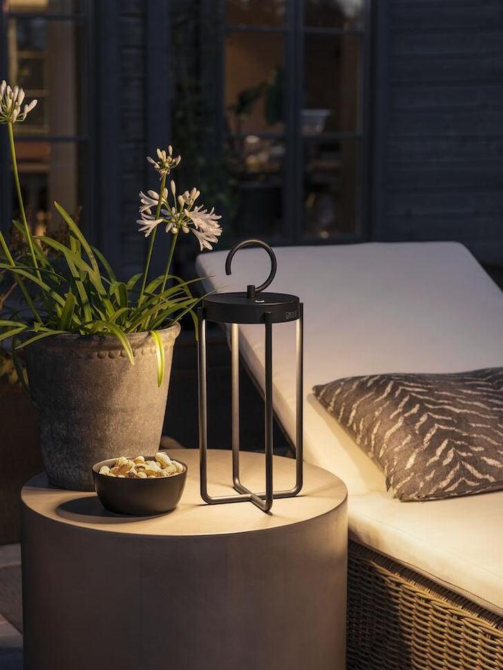 Konstsmide Manorola Black Usb Portable Exterior Table Lamp - IP54 - 3000K