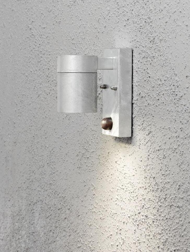 Konstsmide Modena Galvanised Downward Facing Exterior Wall Light Complete With Pir