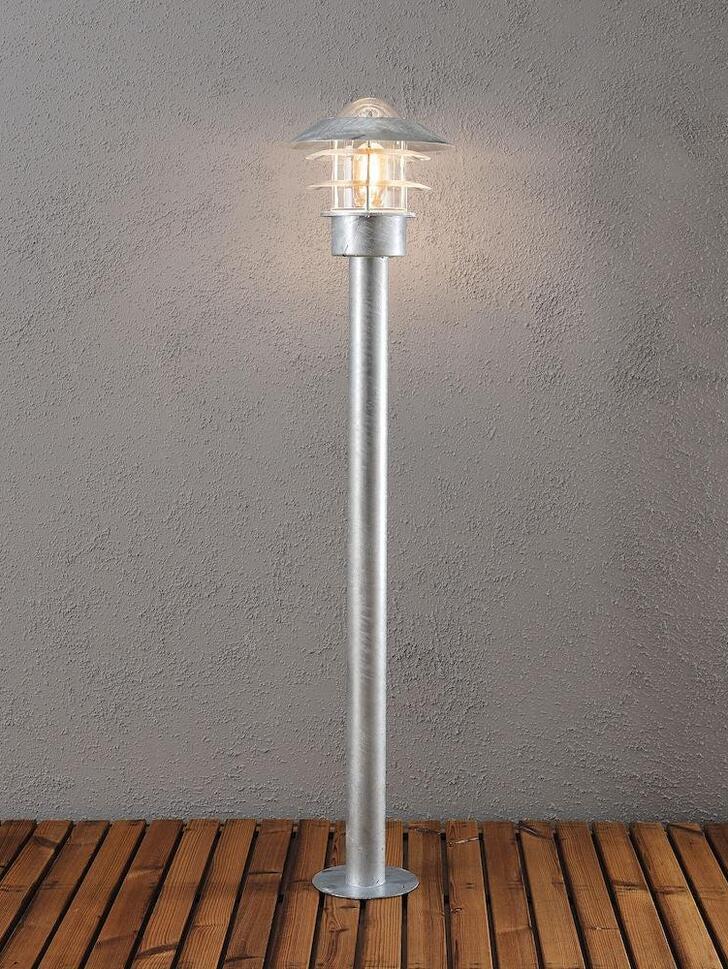 Konstsmide Modena Galvanised Steel Exterior Post Lamp Complete With Clear Glass