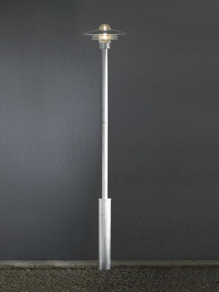 Konstsmide Modena Galvanised Steel Exterior Post Lamp Complete With Clear Glass