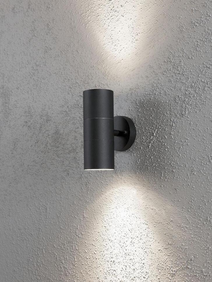 Konstsmide Modena Matt Black Exterior Up And Down Wall Light