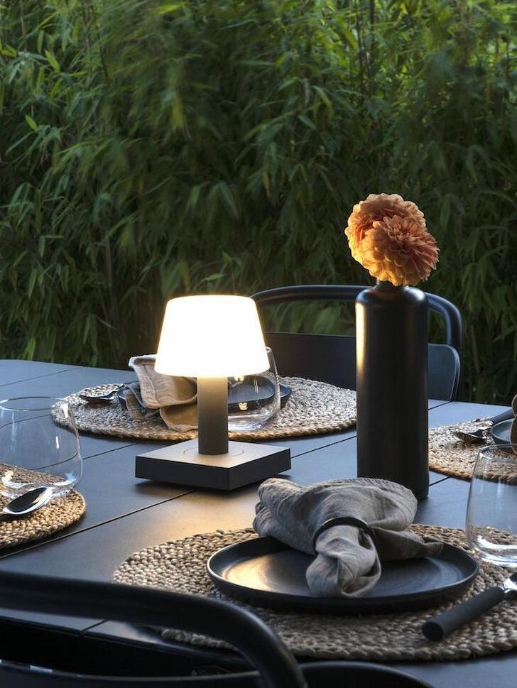 Konstsmide Monaco Anthracite Portable Usb Table Lamp For Outdoor Use - IP54 - 2700K/3000K