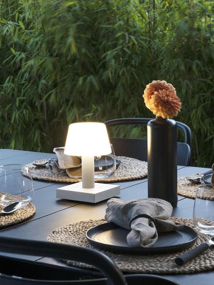 Konstsmide Monaco Matt White Portable Usb Table Lamp For Outdoor Use - IP54 - 2700K/3000K