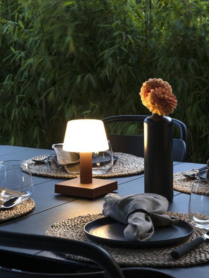 Konstsmide Monaco Rust Portable Usb Table Lamp For Outdoor Use - IP54 - 2700K/3000K