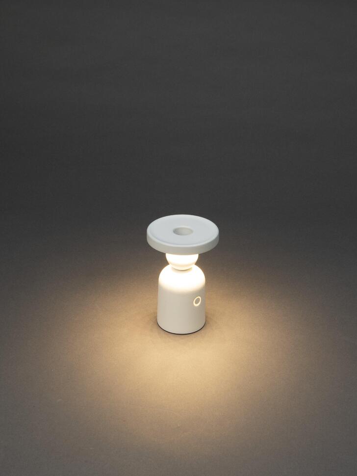 Konstsmide Nantes White Exterior Usb Portable Lamp - IP54 - 2700K/3000K