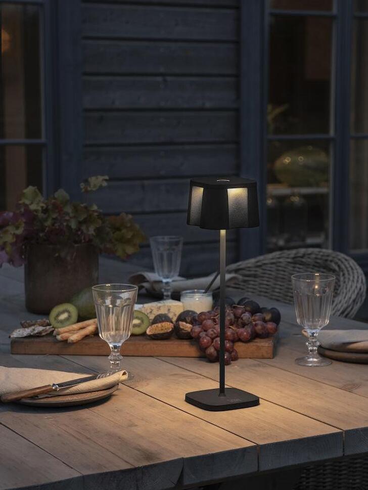 Konstsmide Nice Black Usb Portable Outdoor Table Lamp - IP54 - 2700K/3000K