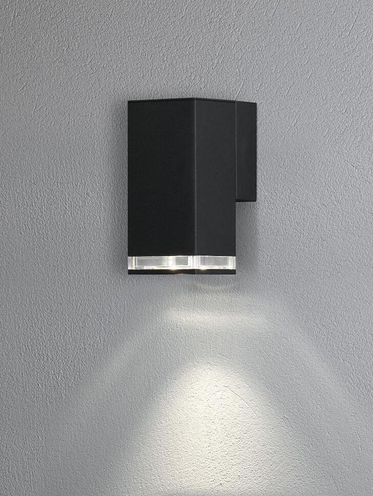 Konstsmide Pollux Matt Black Downward Exterior Wall Light