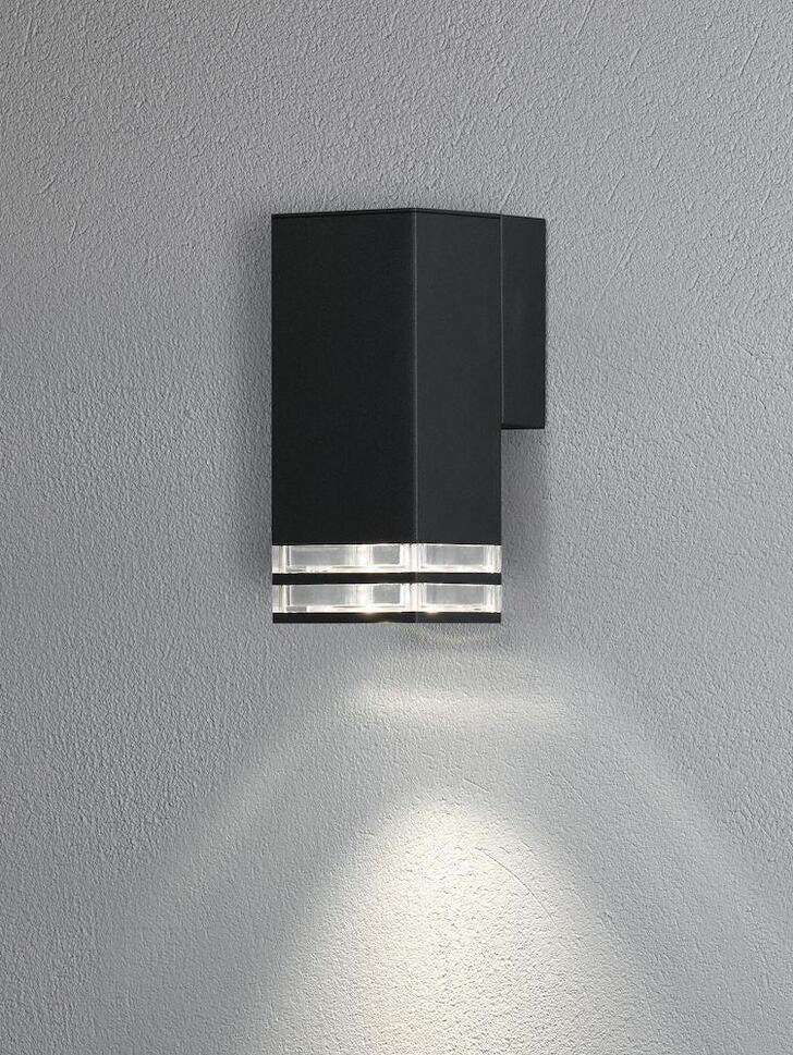 Konstsmide Pollux Matt Black Downward Exterior Wall Light