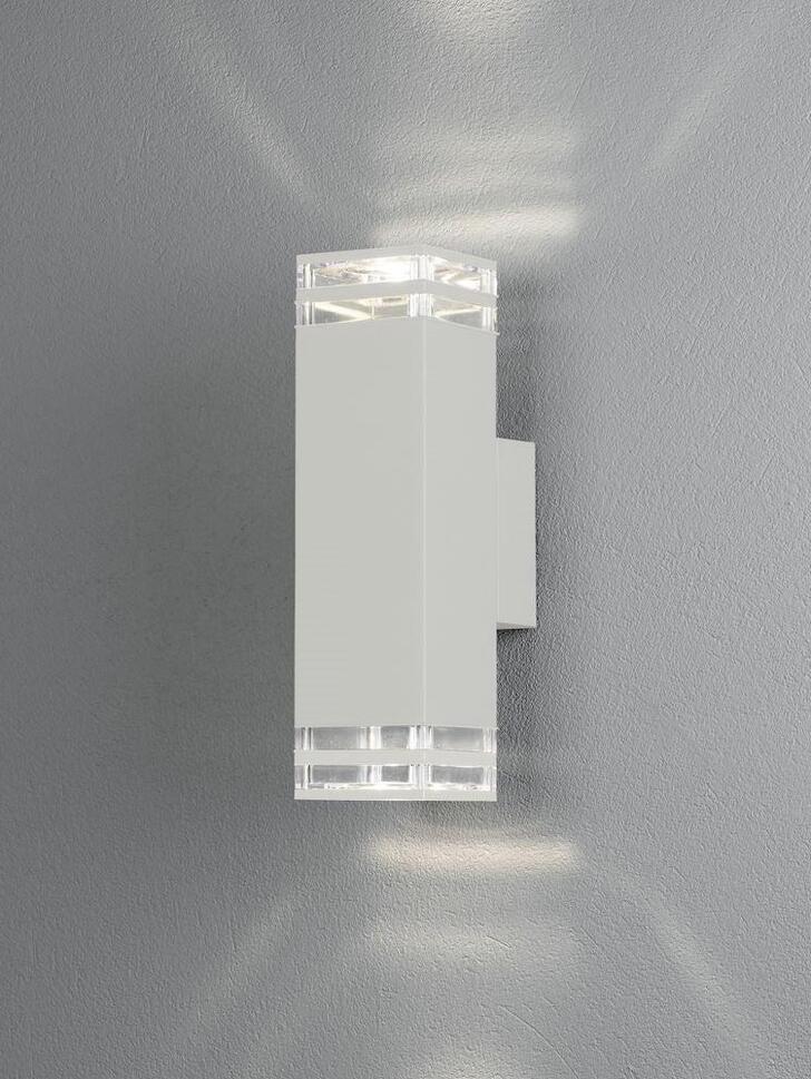 Konstsmide Pollux Matt White Up And Down Large Exterior Wall Light