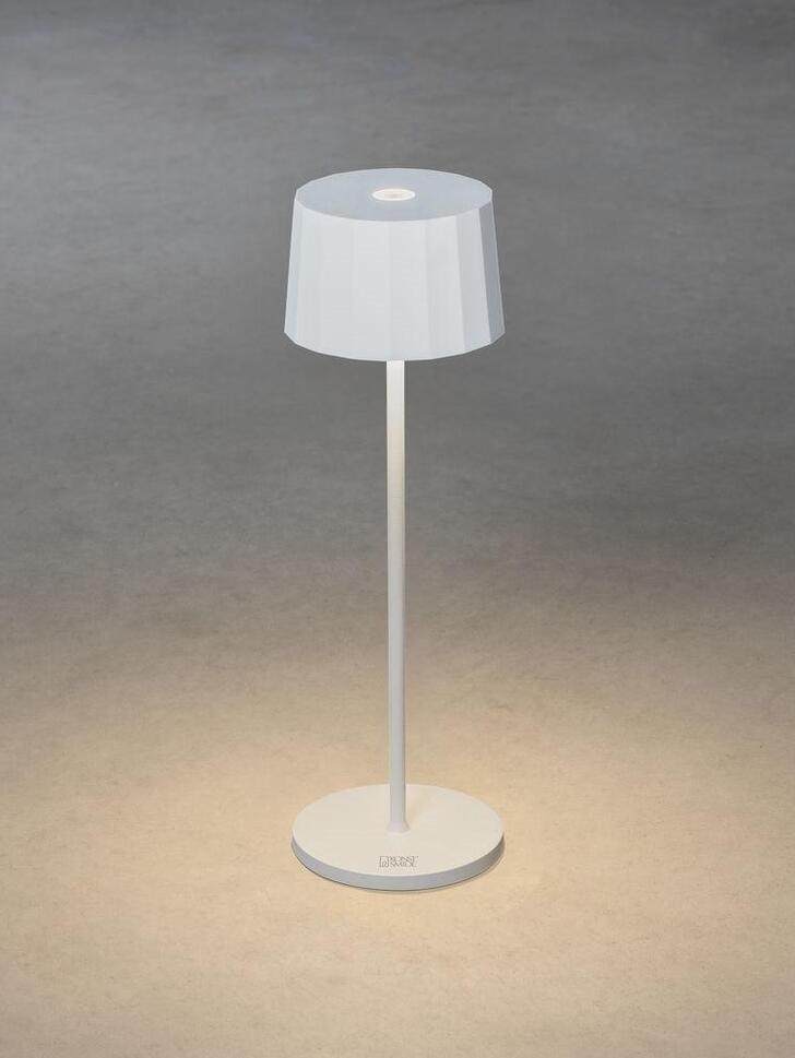 Konstsmide Positano Matt White Usb Portable Outdoor Table Lamp - IP54 - 2700K/3000K