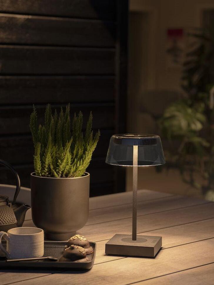 Konstsmide Scilla Black Usb Portable Outdoor Table Lamp - IP54 - 2700K/3000K