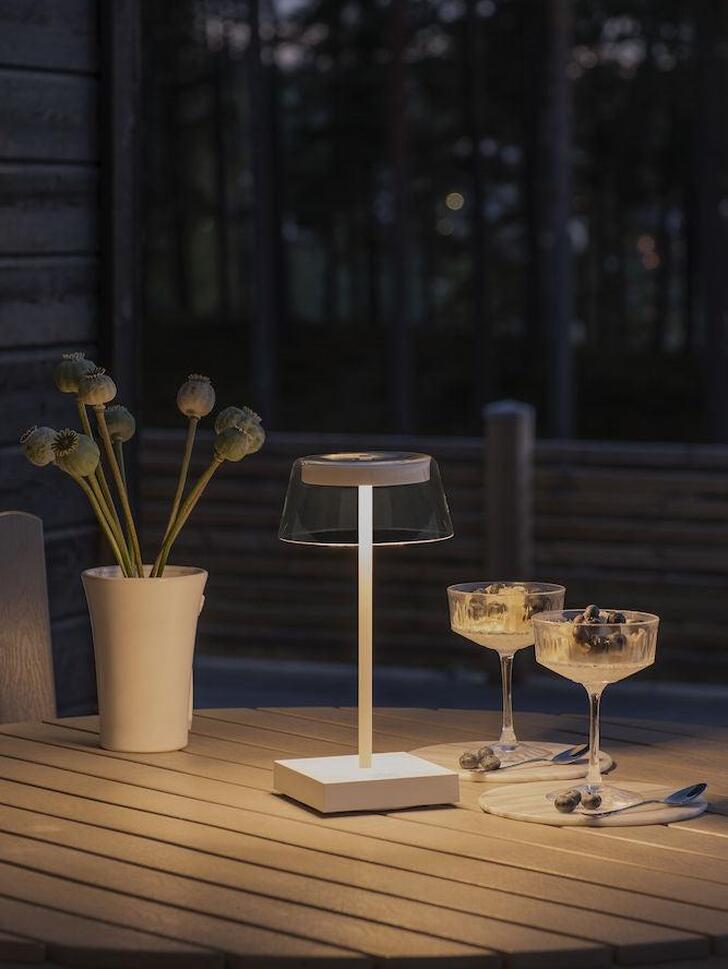 Konstsmide Scilla White Usb Portable Outdoor Table Lamp - IP54 - 2700K/3000K