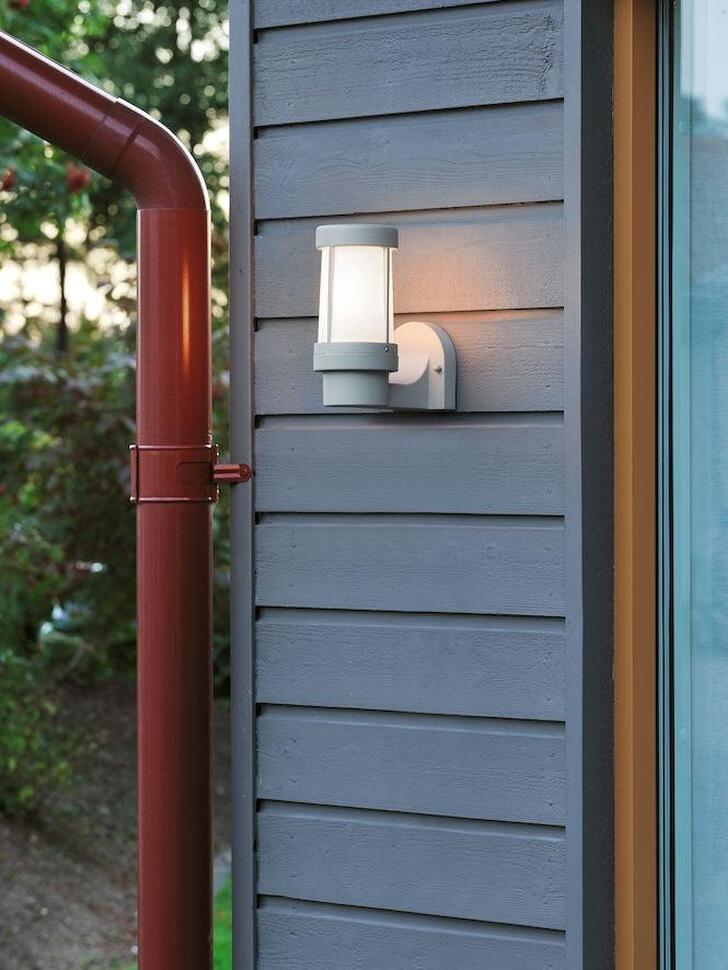 Konstsmide Siena Grey Exterior Wall Light Complete With Opal Acrylic Lens