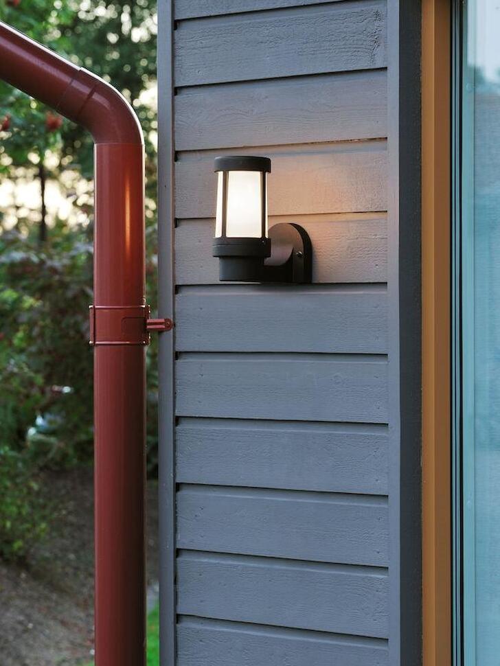 Konstsmide Siena Matt Black Exterior Wall Light Complete With Opal Acrylic Lens