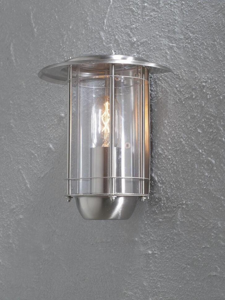 Konstsmide Trento Stainless Steel Exterior Wall Light Complete With Clear Acylic Lens