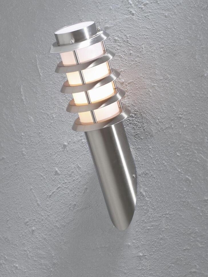 Konstsmide Trento Stainless Steel Exterior Wall Light Complete With Opal Acrylic Lens