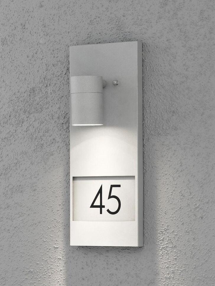 Kosnstmide Modena Downward Facing Grey Exterior Wall Light Complete With Numbers