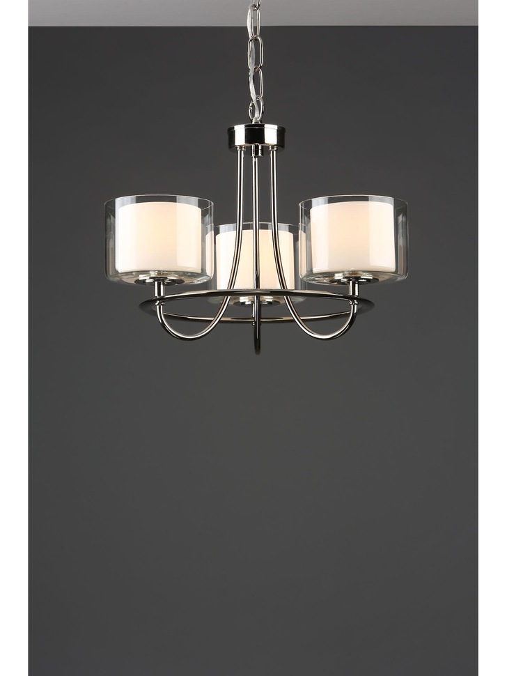 Laura Ashley LA3724943-Q Southwell Polished Nickel 3 Light Chandelier Complete With Opal Glasses