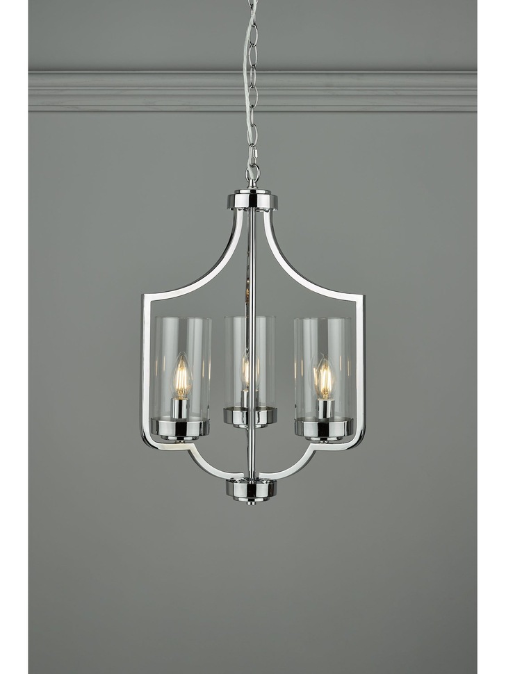 Laura Ashley LA3732582-Q Joseph Polished Chrome 3 Light Pendant With Clear Glass Shades