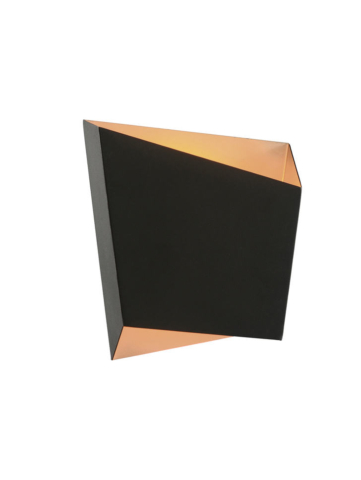 Mantra Asimetric Rhombus Black And Gold 1 Light Wall Light