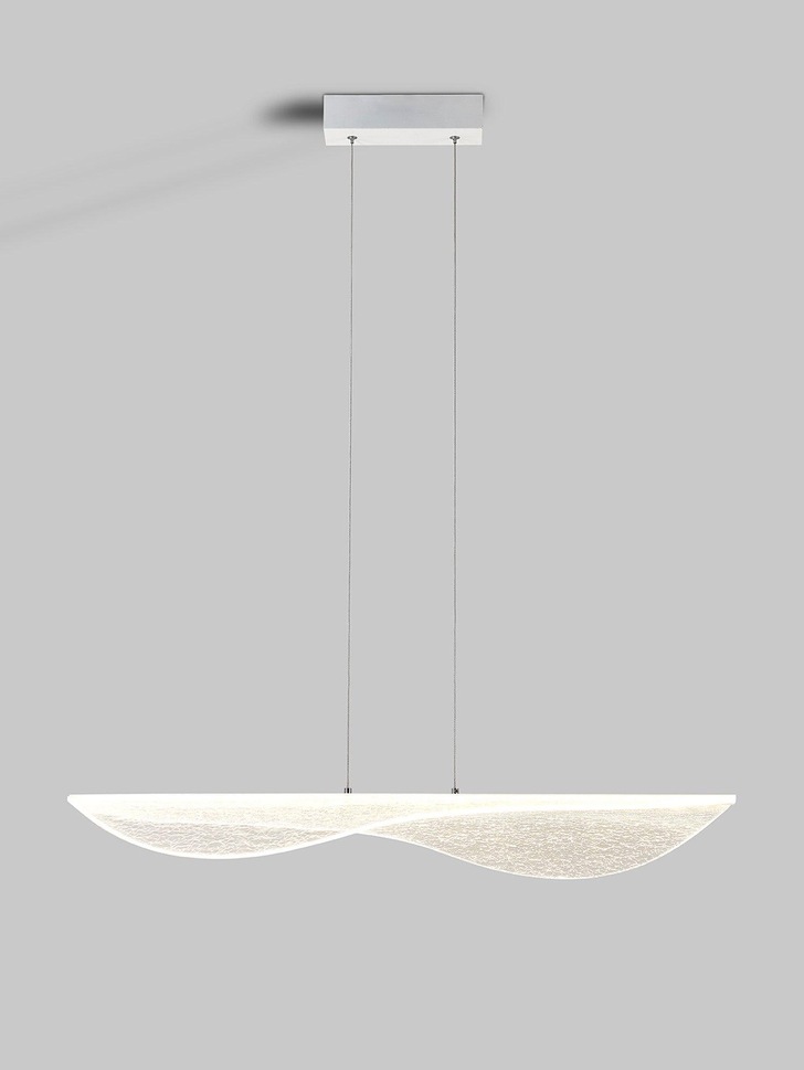 Mantra Bianca Crackled Acrylic Effect Large LED Linear Bar Pendant White - 3000K