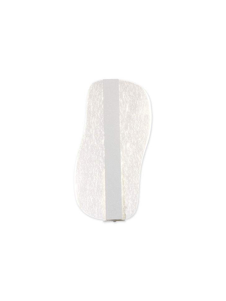 Mantra Bianca Crackled Acrylic Effect Small LED Wall Light White - 3000K