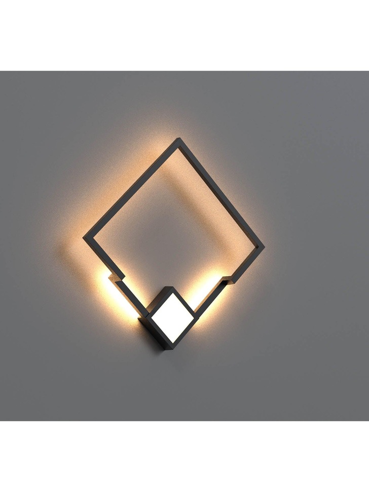 Mantra Boutique LED Medium Square Wall Light Black - 3000K