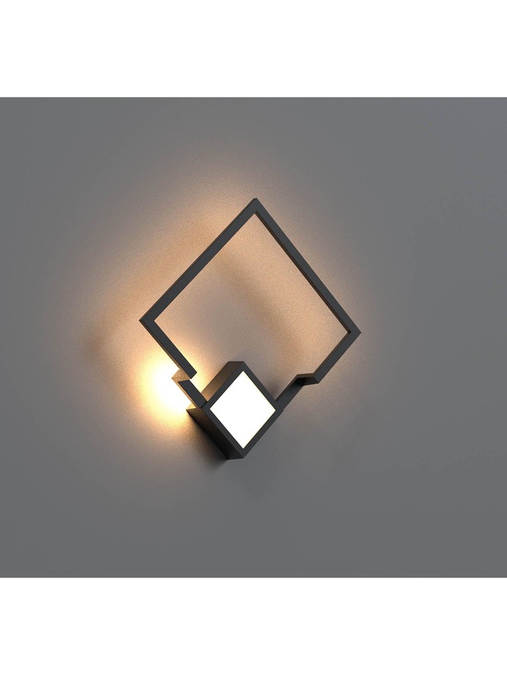 Mantra Boutique LED Small Square Wall Light Black - 3000K