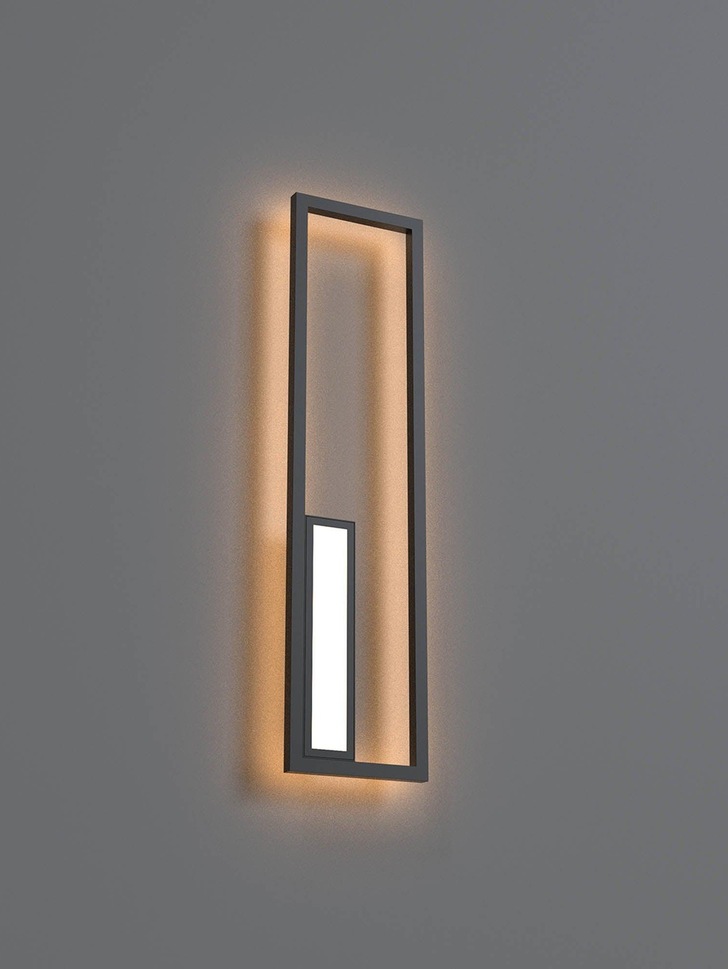 Mantra Boutique Medium LED Rectangular Wall Light Black - 3000K