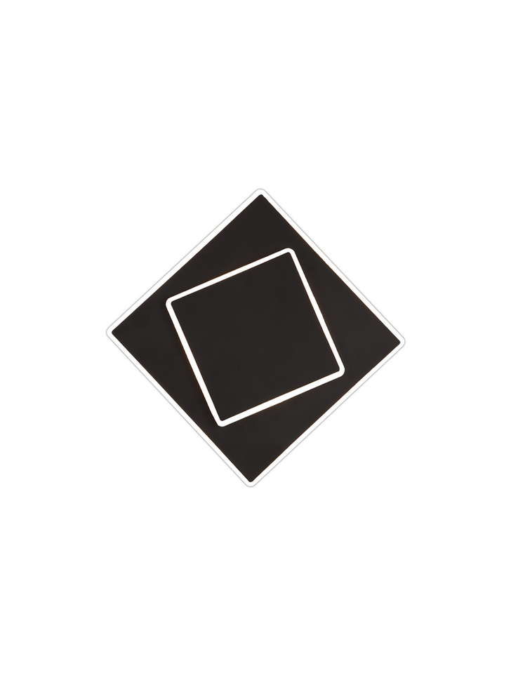 Mantra Dakla Black Small Square Flush Led Wall/Ceiling Light - 3000K