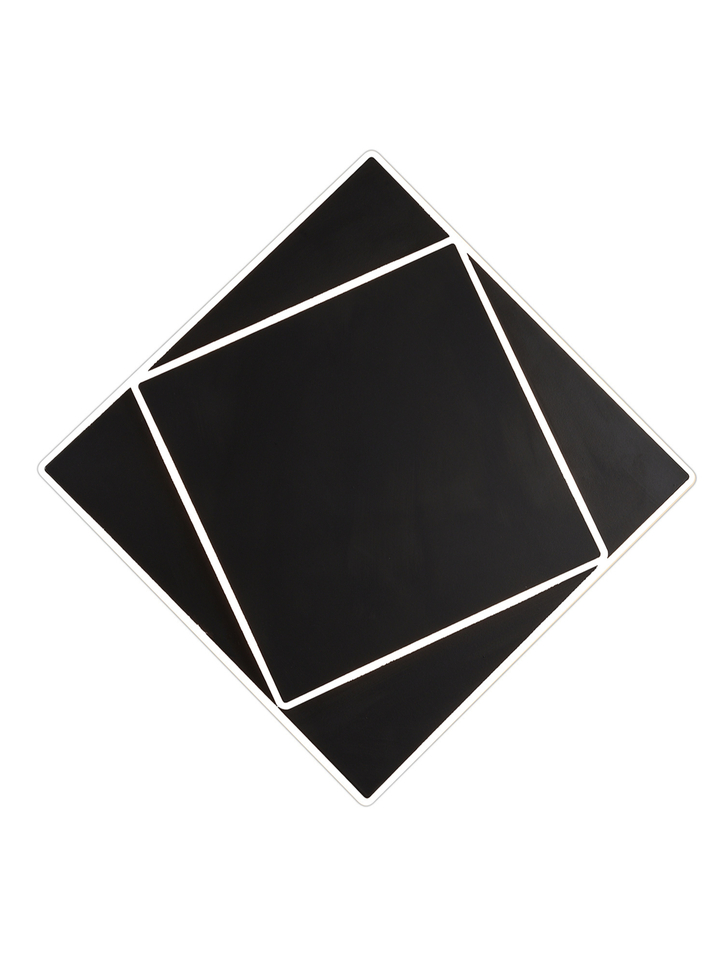 Mantra Dakla Black Square Flush Led Wall/Ceiling Light - 3000K