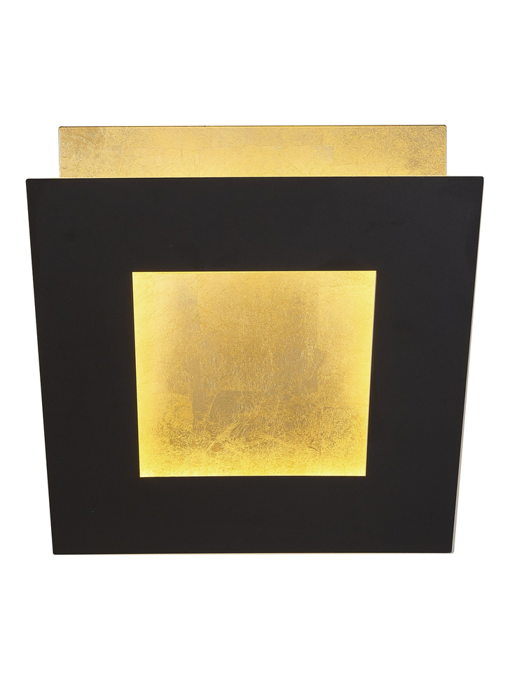 Mantra Dalia Black And Gold Square Large Led Wall Light - M8120 - 3000K