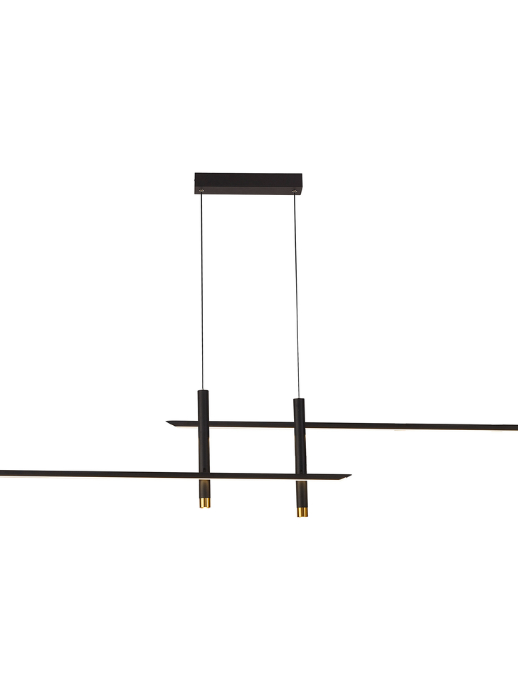 Mantra Esparta Large Black And Gold Led Linear Island Light - 3000K