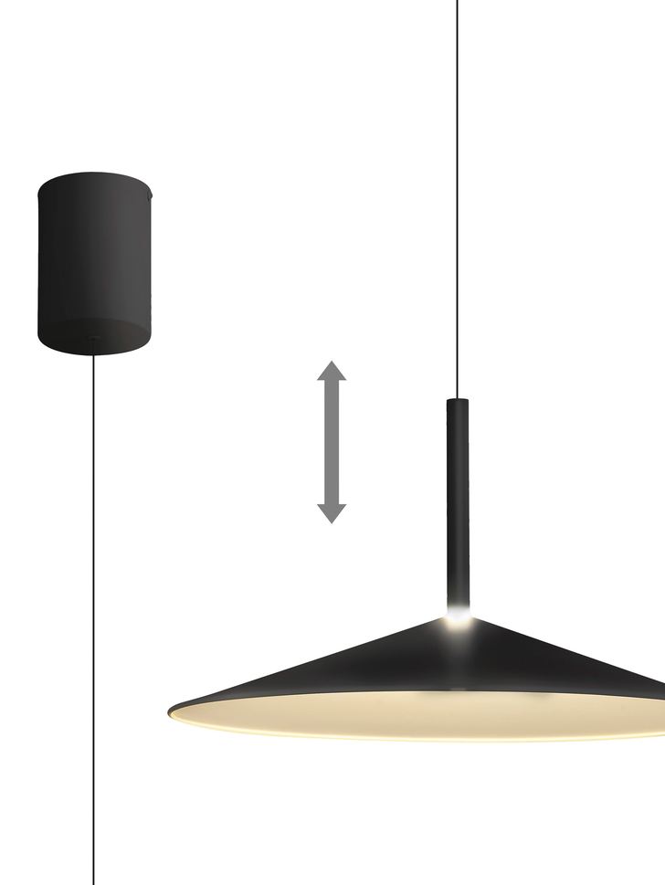 Mantra Large Calice Black/White Rise And Fall Led Pendant Light - 3000K - M7891