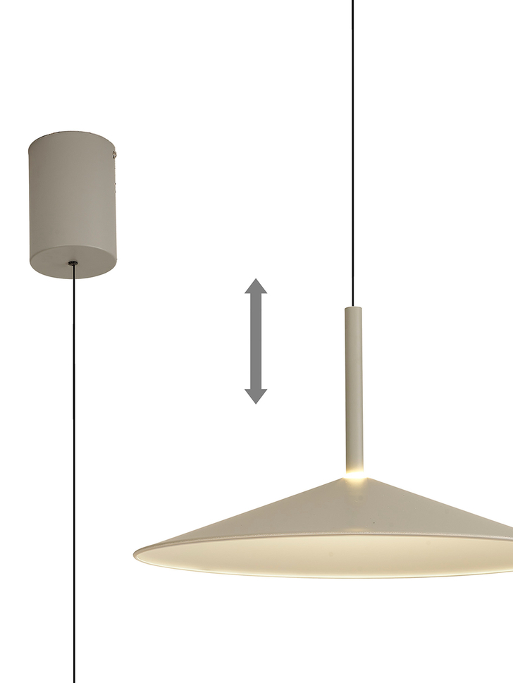 Mantra Large Calice Grey/White Rise And Fall Led Pendant Light - 3000K - M7893