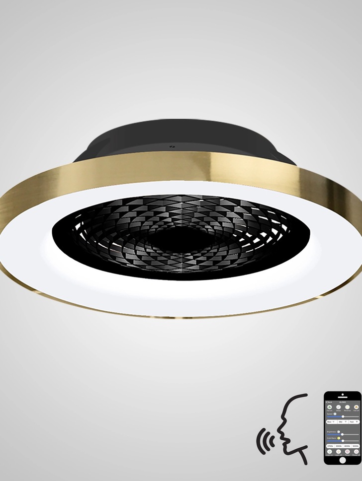 Mantra M7124 Tibet Gold/Black Ceiling Fan Light C/W Remote Control