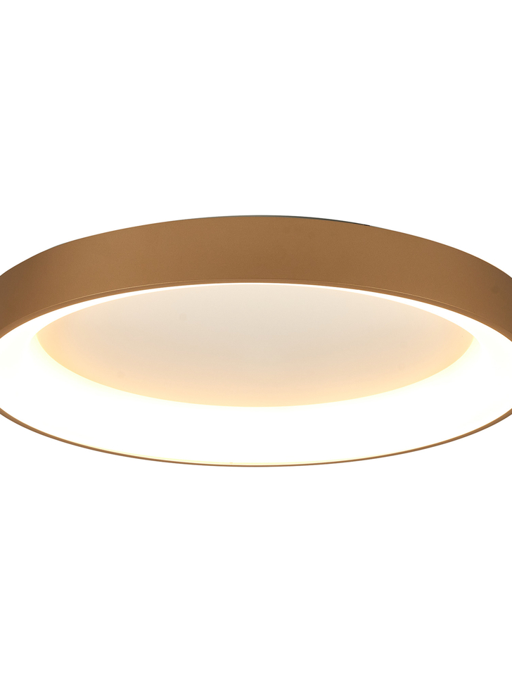 Mantra Niseko II Large 65cm LED Gold Flush Ring Ceiling Light Complete With Remote Control & App - 2700K-6000K Tuneable