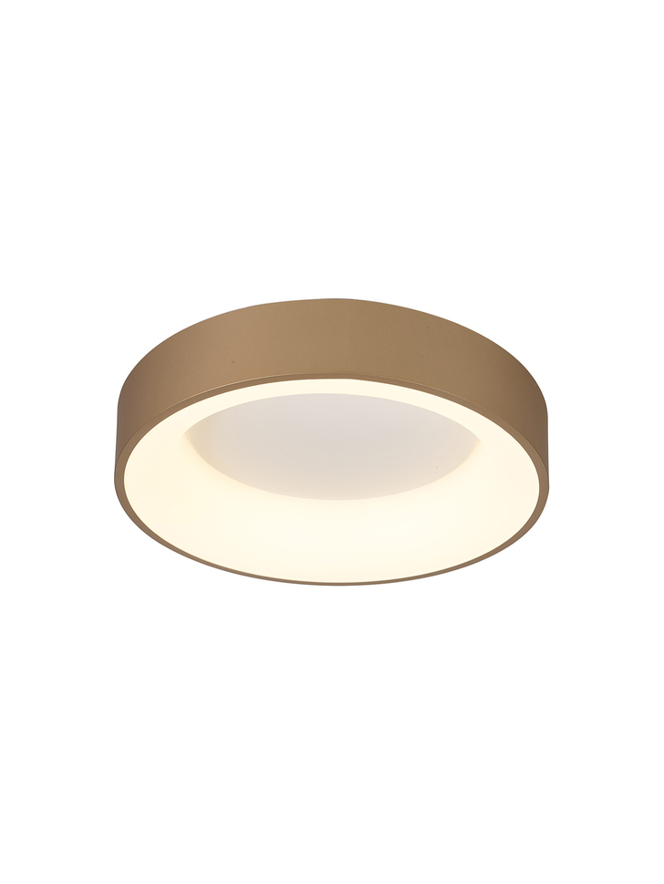 Mantra Niseko II Small 38cm LED Gold Flush Ring Ceiling Light Complete With Remote Control & App - 2700K-6000K Tuneable