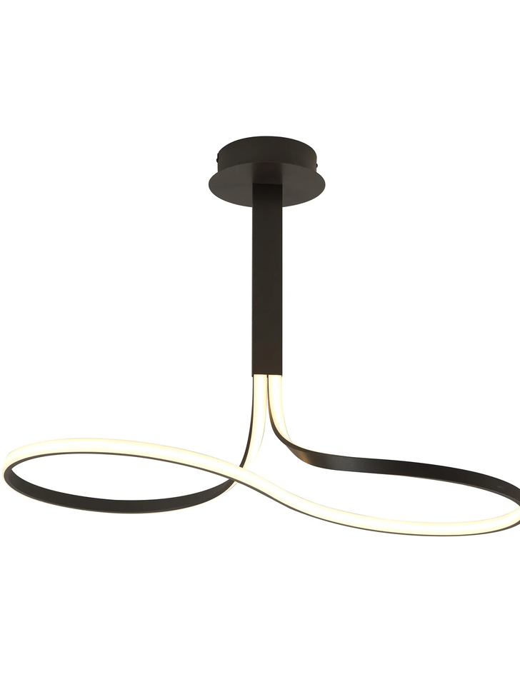 Mantra Nur Brown Oxide/Frosted Large Semi Flush Ring Led Ceiling Light - 2800K