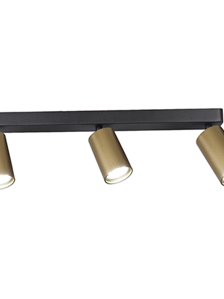 Mantra Sal Matt Black/Satin Gold 3 Light Adjustable Bar Spotlight