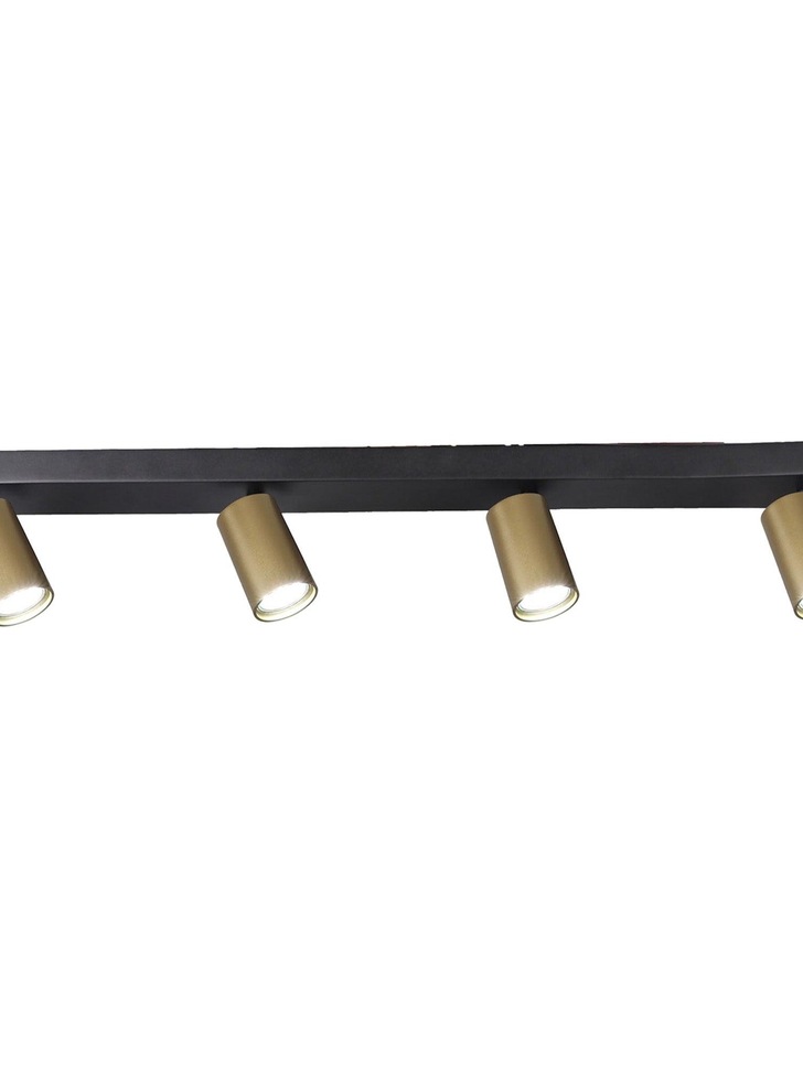 Mantra Sal Matt Black/Satin Gold 4 Light Bar Spotlight With Adjustable Spots