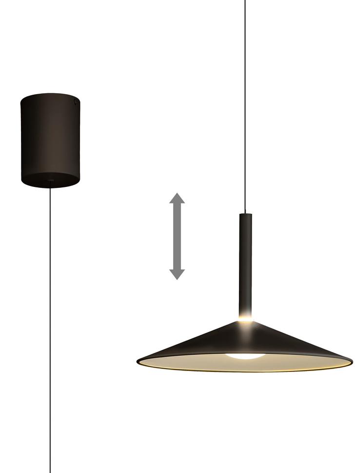 Mantra Small Calice Black/White Rise And Fall Led Pendant Light - 3000K - M7895