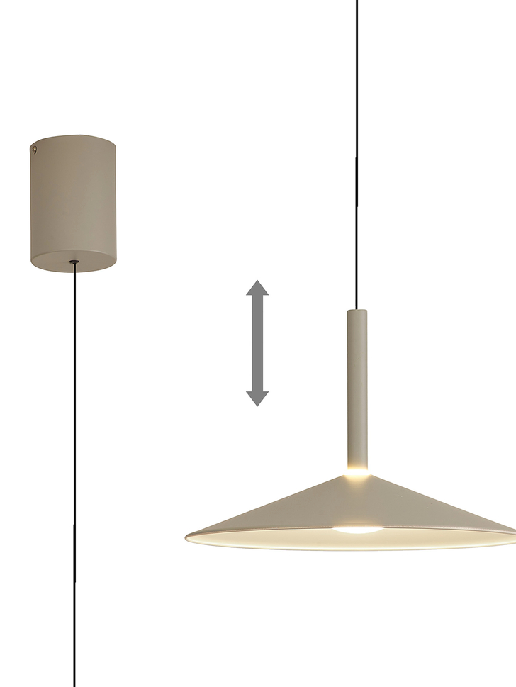 Mantra Small Calice Grey/White Rise And Fall Led Pendant Light - 3000K - M7897