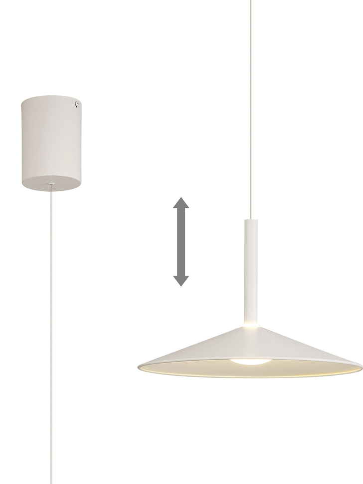 Mantra Small Calice White Rise And Fall Led Pendant Light - 3000K - M7894