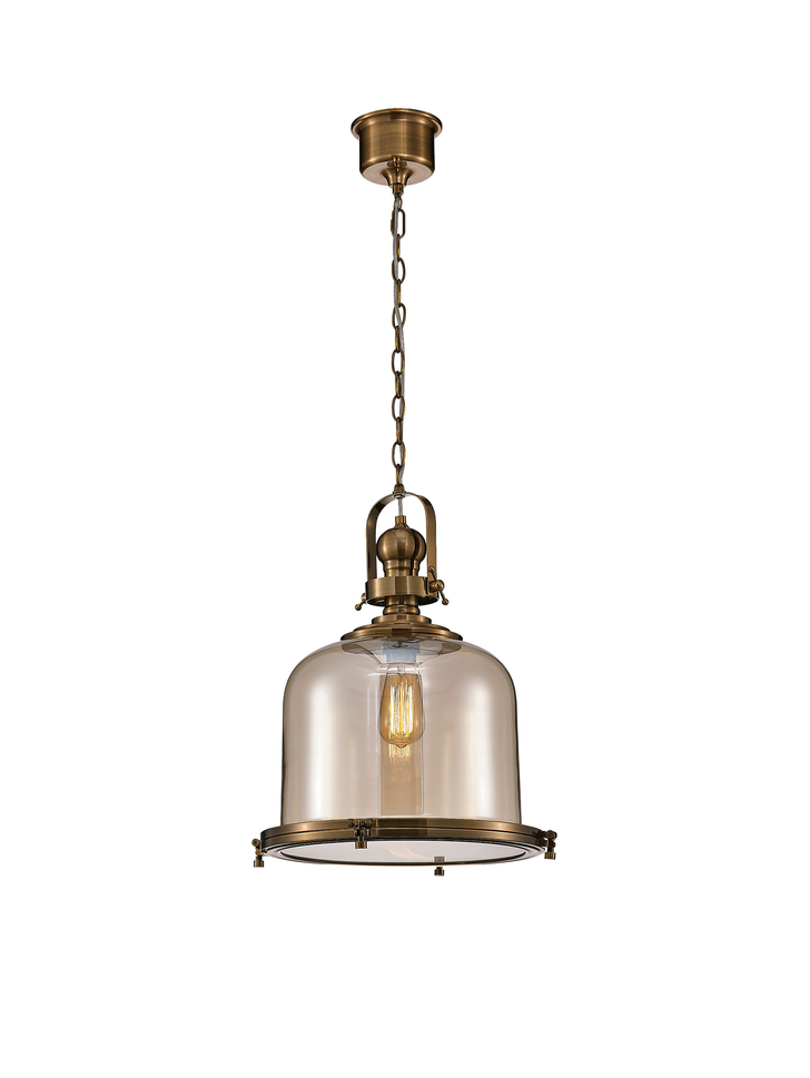 Mantra Vintage Antique Brass Large 1 Light Pendant