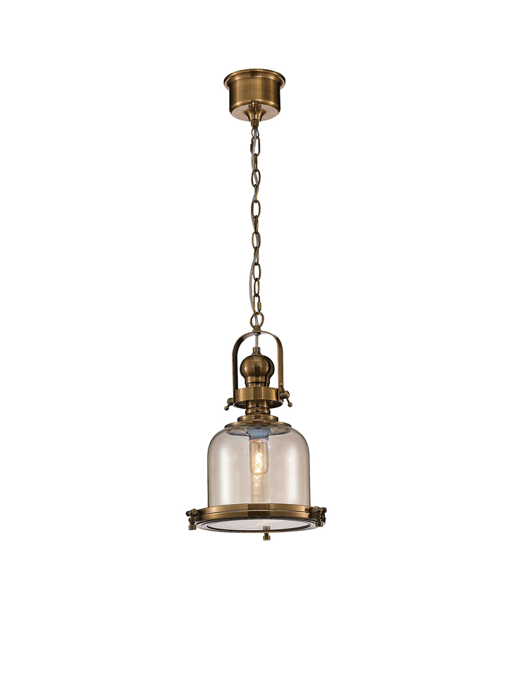 Mantra Vintage Antique Brass Small 1 Light Pendant