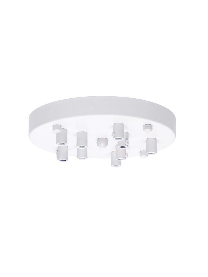 Matt White 9 Hole Ceiling Rose With Cable Clamps