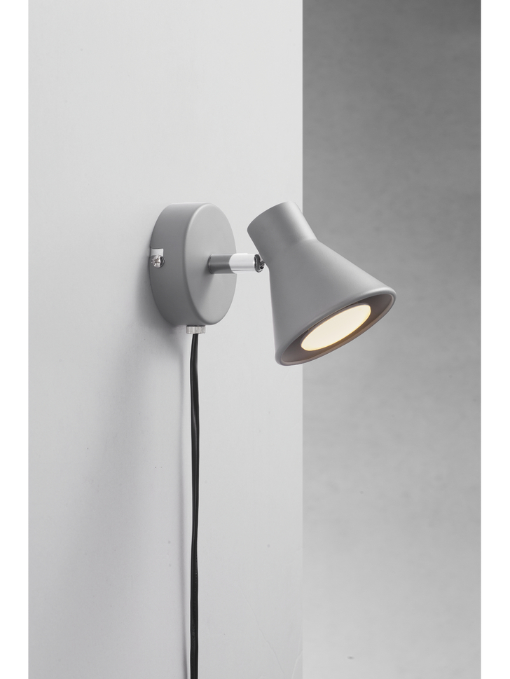 Nordlux Eik Grey Adjustable Plug In Wall Light